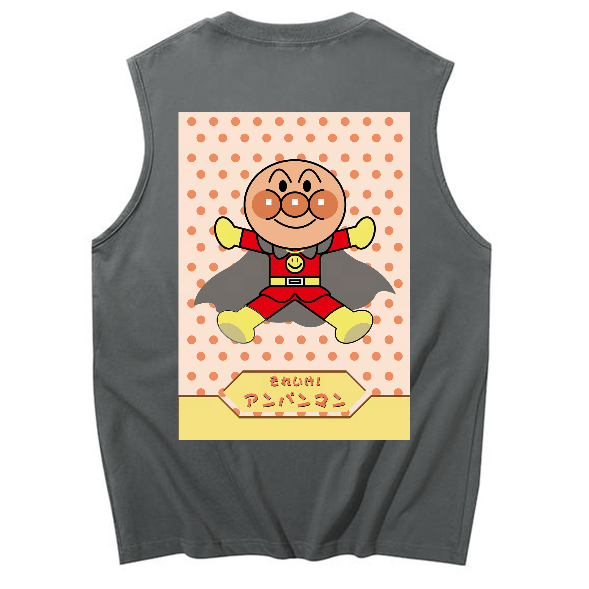 （画像用） アンパンマン Anpanman コットン100％タンクトップ（背面プリント）